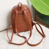 Vintage Hollow Out Women Backpack Soft PU Leather Tassel
