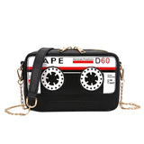 Retro Radio Box PU Leather Ladies Handbag Chain Purse