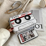Retro Radio Box PU Leather Ladies Handbag Chain Purse