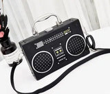 Vintage Radio Box PU Leather Ladies Handbag