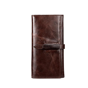 Retro men long wallet leather casual multi-card position purse