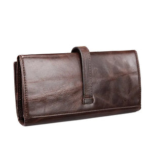 Retro men long wallet leather casual multi-card position purse