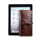 Retro men long wallet leather casual multi-card position purse