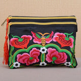 Embroidered Canvas Waist Bag for Women Travel