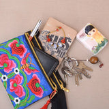 Embroidered Canvas Waist Bag for Women Travel