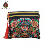 Embroidered Canvas Waist Bag for Women Travel