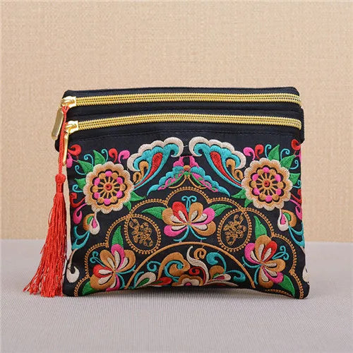 Embroidered Canvas Waist Bag for Women Travel