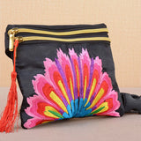 Embroidered Canvas Waist Bag for Women Travel