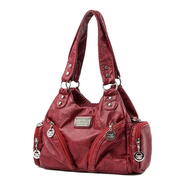 Retro Waterproof Leather Motorcycle Bag European and American Shoulder Bag