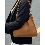Retro Women's Underarm Bag Chain Shoulder Tote Large Capacity Handbag