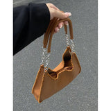 Retro Women's Underarm Bag Chain Shoulder Tote Large Capacity Handbag