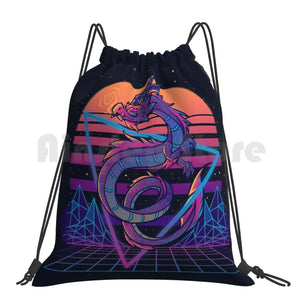 Retrowave Dragon Backpack Drawstring Bag Outrun
