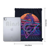 Retrowave Dragon Backpack Drawstring Bag Outrun