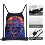 Retrowave Dragon Backpack Drawstring Bag Outrun