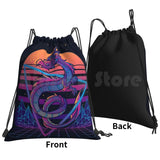 Retrowave Dragon Backpack Drawstring Bag Outrun