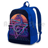 Retrowave Dragon Outdoor Hiking Backpack