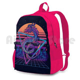 Retrowave Dragon Outdoor Hiking Backpack