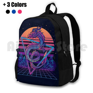 Retrowave Dragon Outdoor Hiking Backpack
