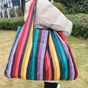 Large Washable Grocery Bags Foldable Nylon Heavy-Duty Handbags