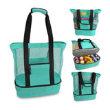 Insulation Beach Lunch Bag with Mesh Zipper Portable Organizer