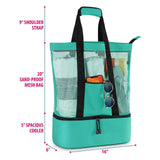 Insulation Beach Lunch Bag with Mesh Zipper Portable Organizer
