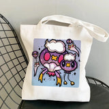 Canvas Tote Bag Satan Cat Demon Print Shopper Shoulder Bags