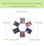 Reusable Shopping Bag Foldable Shoulder Bag Large 50 Pounds Travel Storage Bag