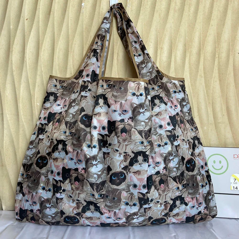 Reusable Shopping Bag Foldable Shoulder Bag Large 50 Pounds Travel Storage Bag