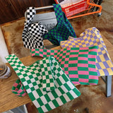 Checkerboard Shoulder Bag Foldable Vintage Style