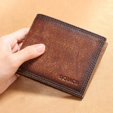 RFID Cowhide Leather Men Wallet High Quality
