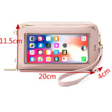 RFID Women's Touch Screen Phone Purse Cross Wallets Leather Handbags