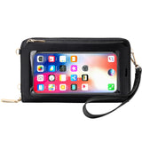 RFID Women's Touch Screen Phone Purse Cross Wallets Leather Handbags
