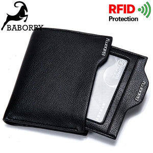 RFID Men's Wallet Slim Money Bag Short Small Thin Boys Purse