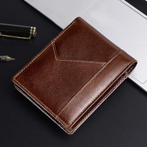 RFID Wallet for Men Bifold Leather Cardholder Vintage Caibu