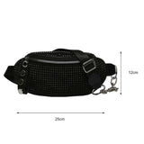 Rhinestone Fanny Waist Bag Chain Shoulder Bum Belt Phone Purse