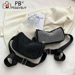 Sparkling Rhinestone Shoulder Bag for Women - Crossbody Purse