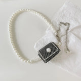 Rhinestone Mini Messenger Bag Detachable Chain Belt Female Network
