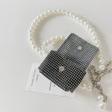 Rhinestone Mini Messenger Bag Detachable Chain Belt Female Network