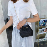 Rhinestone Shoulder Bag Silver Crystal Bucket Crossbody Tote