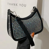 Rhinestone Underarm Bag For Women Shoulder Handbag Evening Party Shopping Purse