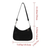 Rhinestone Underarm Bag For Women Shoulder Handbag Evening Party Shopping Purse