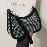 Rhinestone Underarm Bag For Women Shoulder Handbag Evening Party Shopping Purse