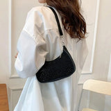 Rhinestone Underarm Bag For Women Shoulder Handbag Evening Party Shopping Purse