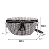 Rhinestone Waist Bag Fanny Chest Belt Pack Women Chain Crossbody