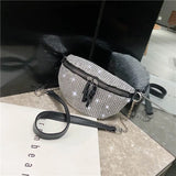 Rhinestone Waist Bag Chain Crossbody Shoulder Phone Pouch