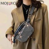 Rhinestone Chain Shoulder Bag Casual Adjustable Strap for Weekend Vacation