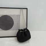 Rhinestone Chain Crossbody Bucket Messenger Handbag for Women