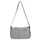 Rhinestones Clutch Bag Women Dinner Party Leather Shoulder Handbag
