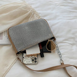 Rhinestones Clutch Bag Women Dinner Party Leather Shoulder Handbag