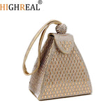 Silver Rhinestones Clutch Triangle Evening Bag